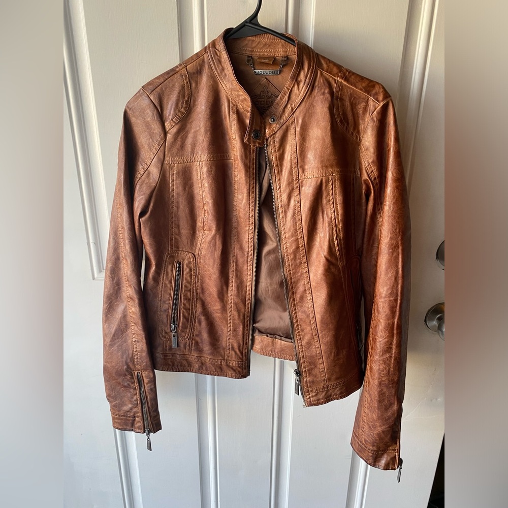 Brown Faux Leather Jacket - Dry Goods